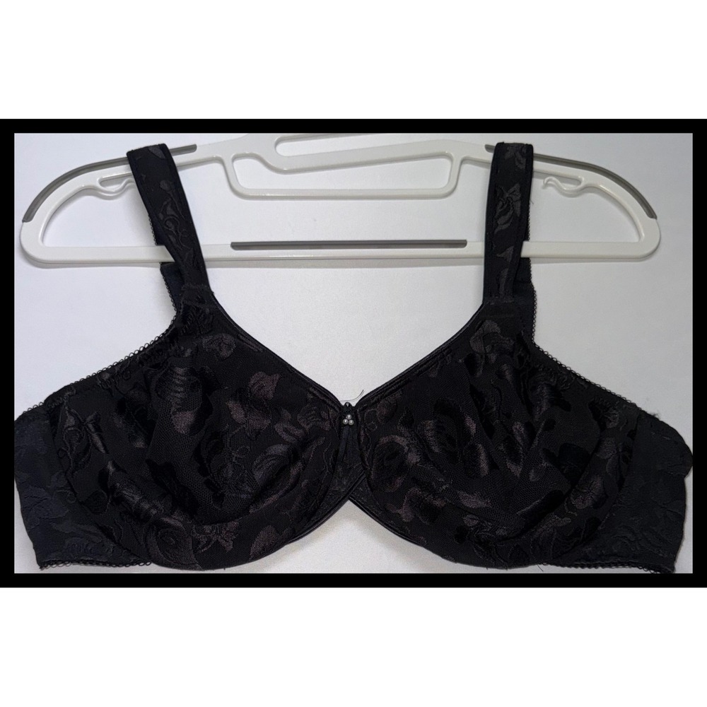 Wacoal Bra Womens 38C Black Floral Lace Underwire Awareness 85567 Lingerie